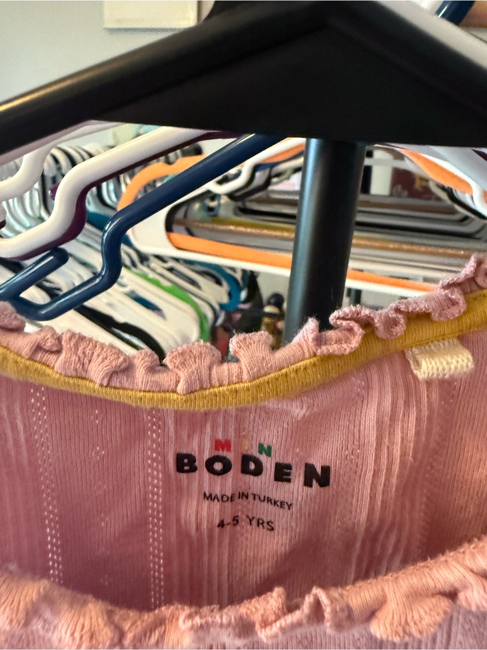 Boden Pink Ruffle-Trim Ribbed Tank Top - Picture 2 of 3